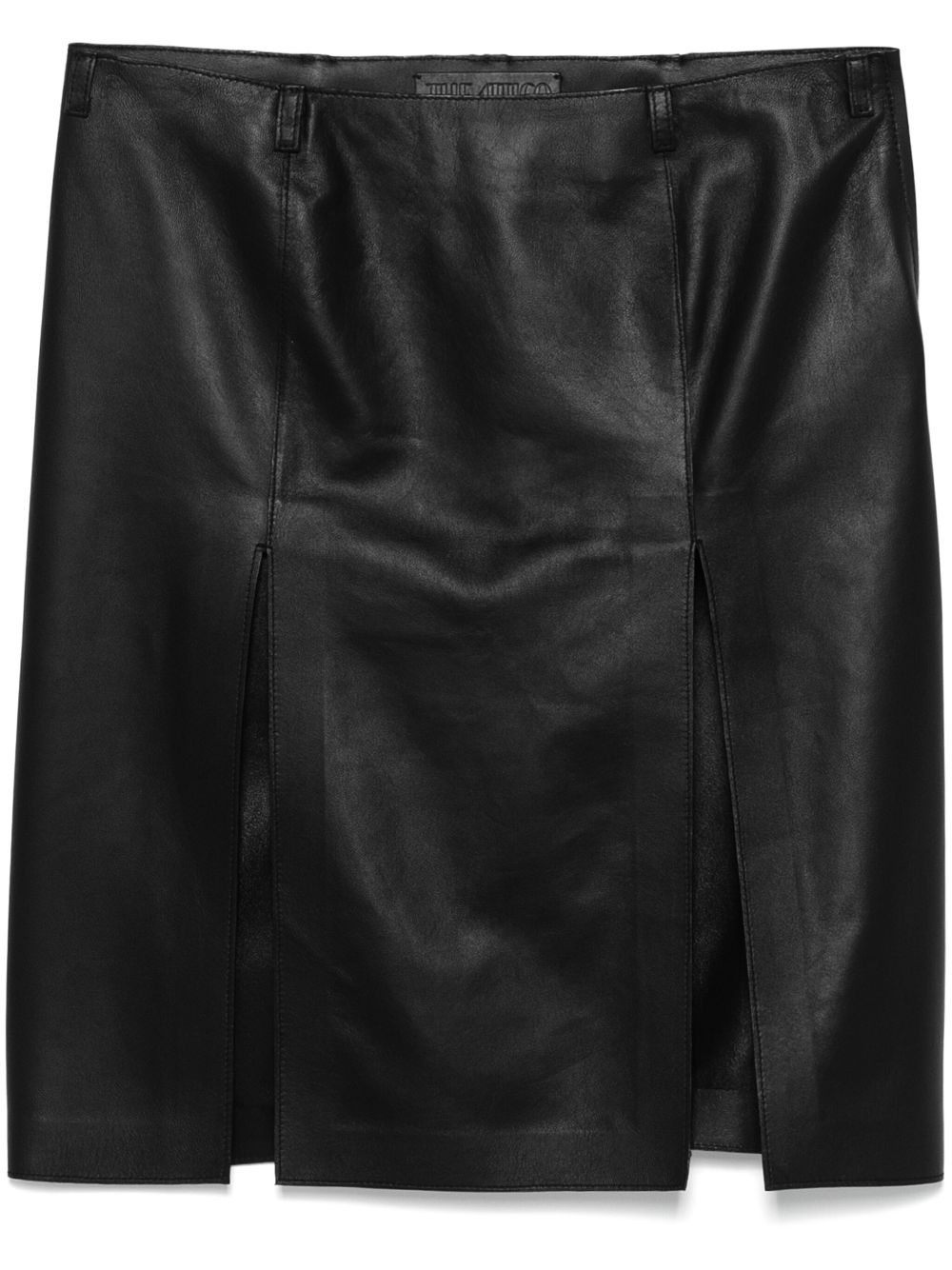 The Attico leather mini skirt - Black