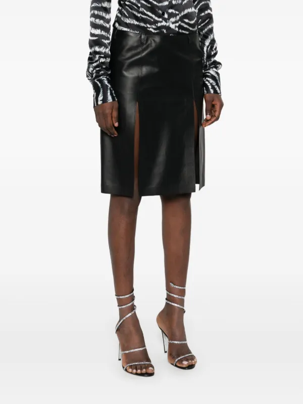 The Attico レザー ミニスカート | ブラック | FARFETCH JP