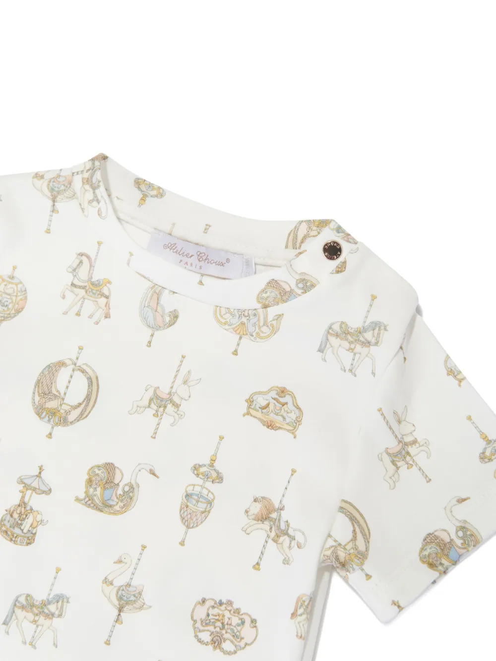 Atelier Choux Katoenen T-shirt met print Wit