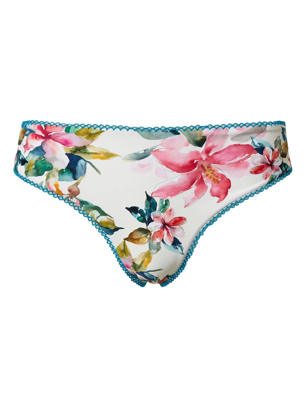 floral-print Brazilian bikini bottoms