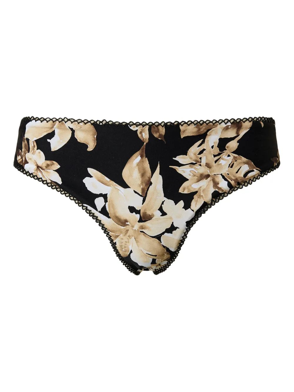 floral-print Brazilian bikini bottoms