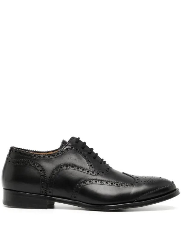 Alexander McQueen レザー ブローグシューズ | ブラック | FARFETCH JP