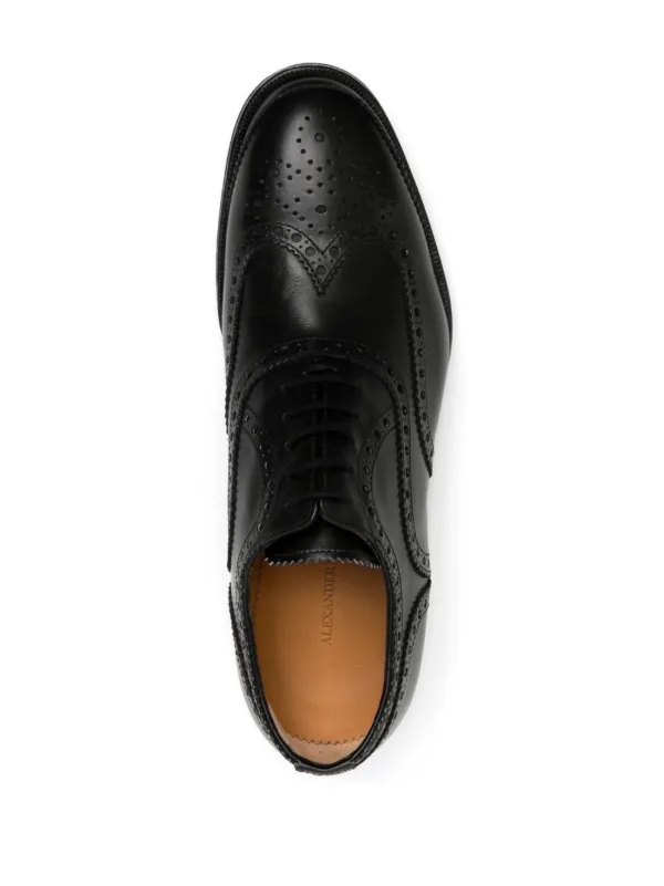 Alexander McQueen レザー ブローグシューズ | ブラック | FARFETCH JP