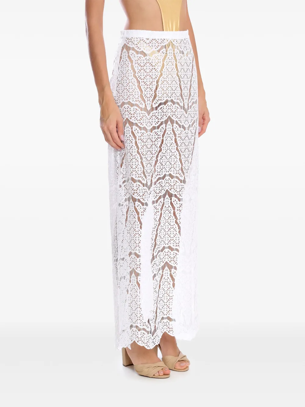 Amir Slama Maxi-rok met kant Wit