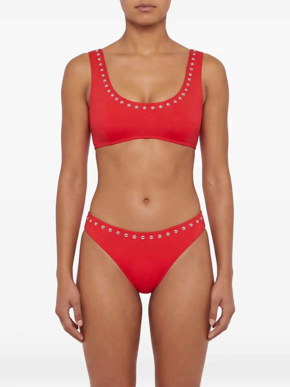 Let's Swim Bikinitop met studs Rood
