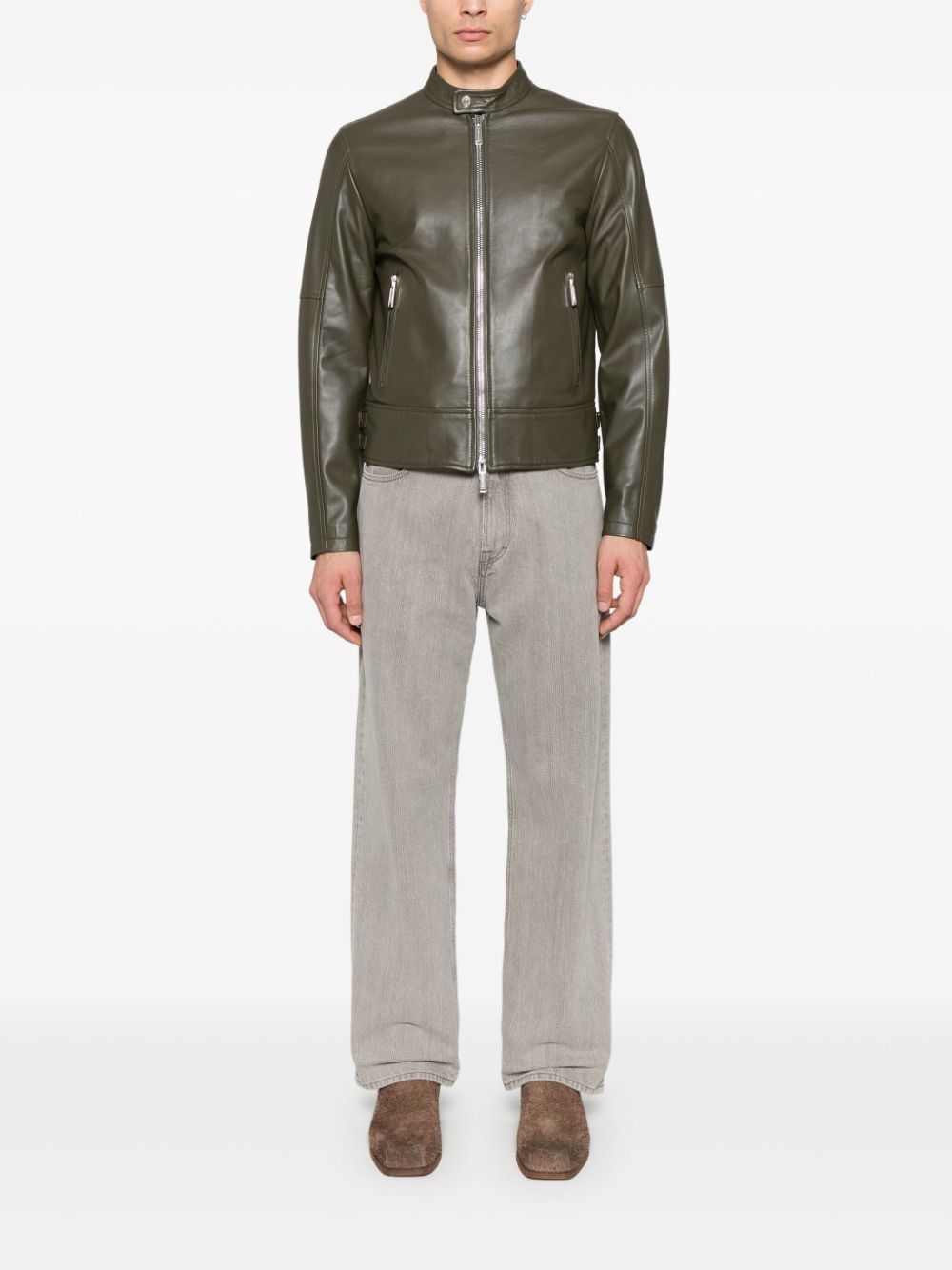 DSQUARED2 leather biker jacket - Groen