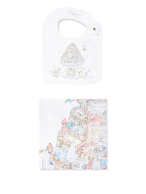 Atelier Choux Le Gâteau-print bib and blanket set