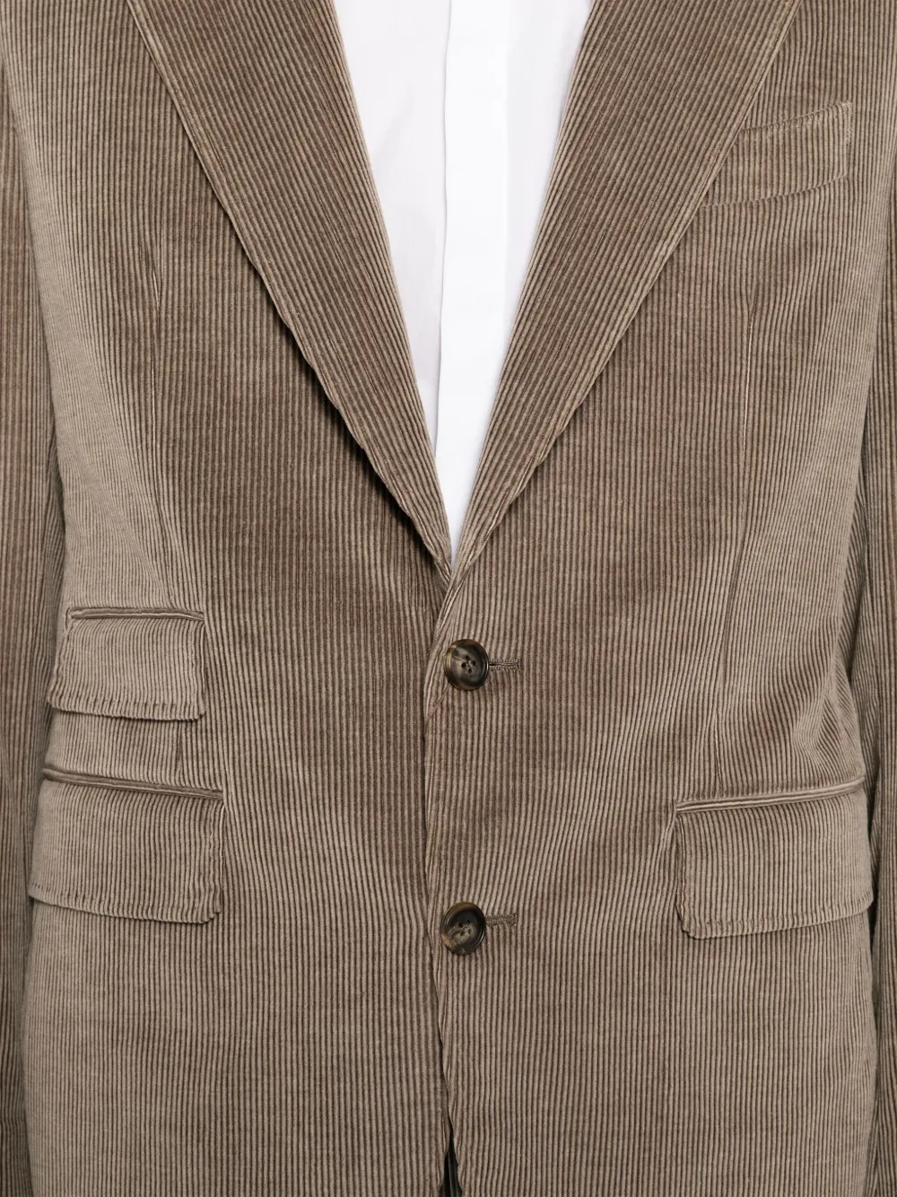 Canali Ribfluwelen pak met enkele rij knopen Bruin