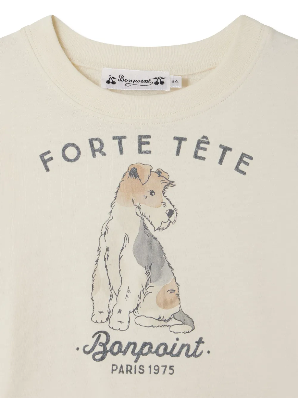 Bonpoint T-shirt met logoprint Beige