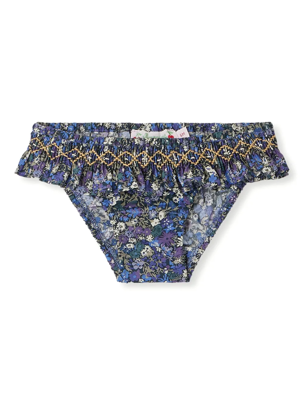 Bonpoint Bikinislip met bloe print Blauw