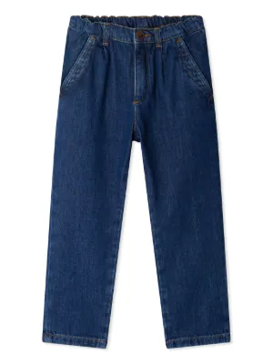Moncler Enfant embroidered-logo Jeans | Blue | FARFETCH
