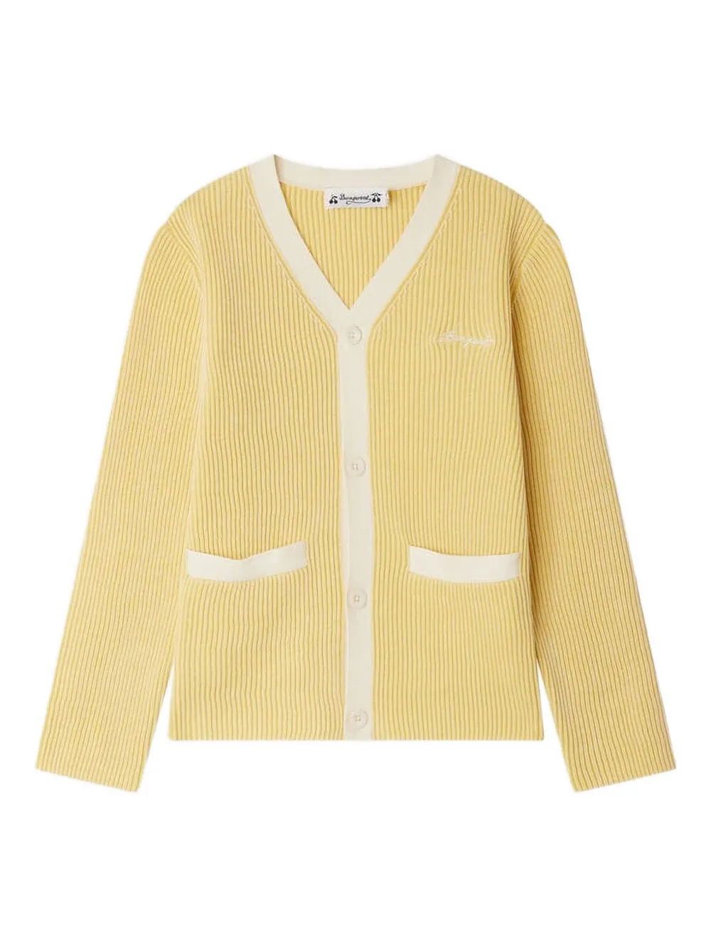 Bonpoint Albert ribbed-knit button cardigan | Yellow | Image 1