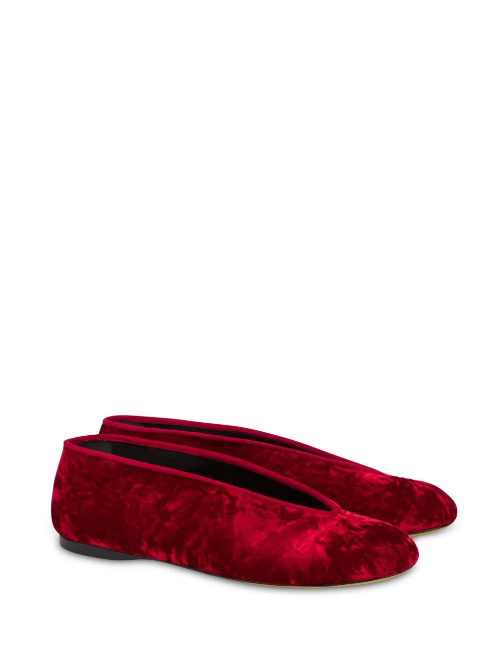 Moschino velvet ballet flats Red