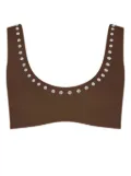 Let's Swim studded bikini top - Brown