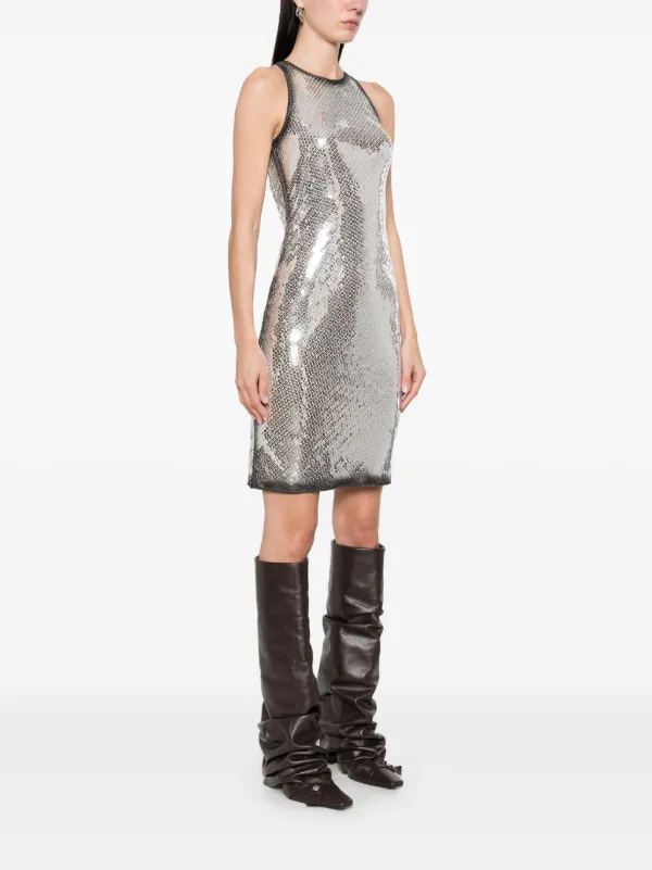 The Attico sequin-embellished Mini Dress | Silver | FARFETCH The Attico sequin-embellished Mini Dress | Silver | FARFETCH