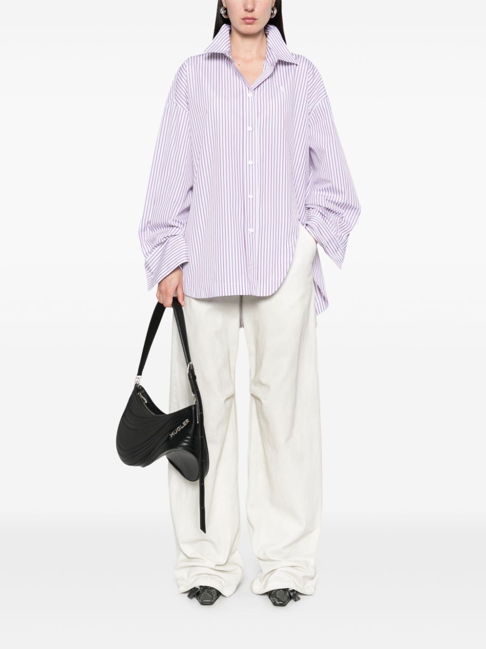 The Attico striped shirt - Wit