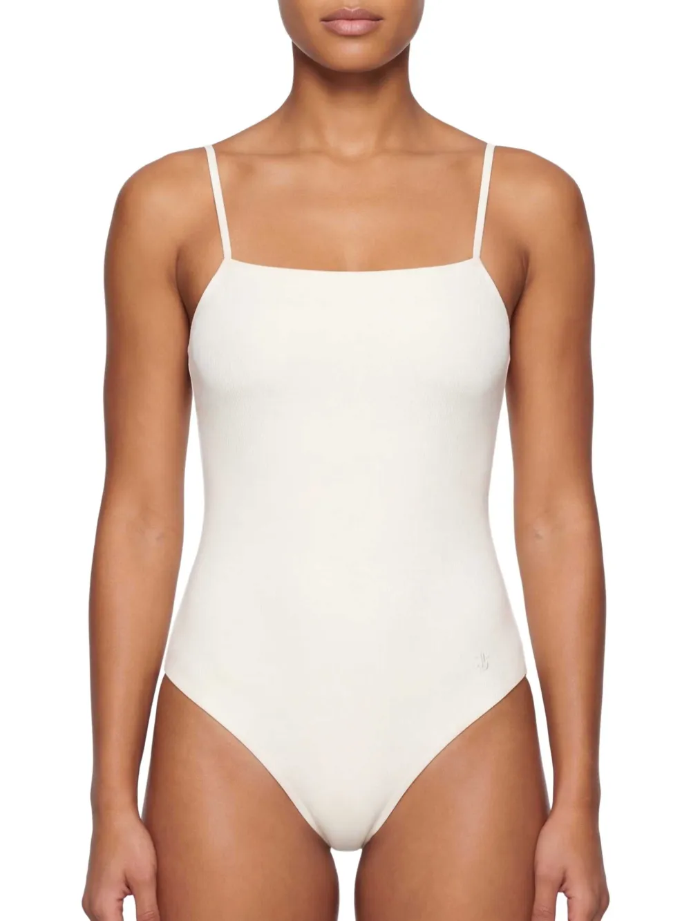 Jil Sander Badpak met geborduurd logo Beige