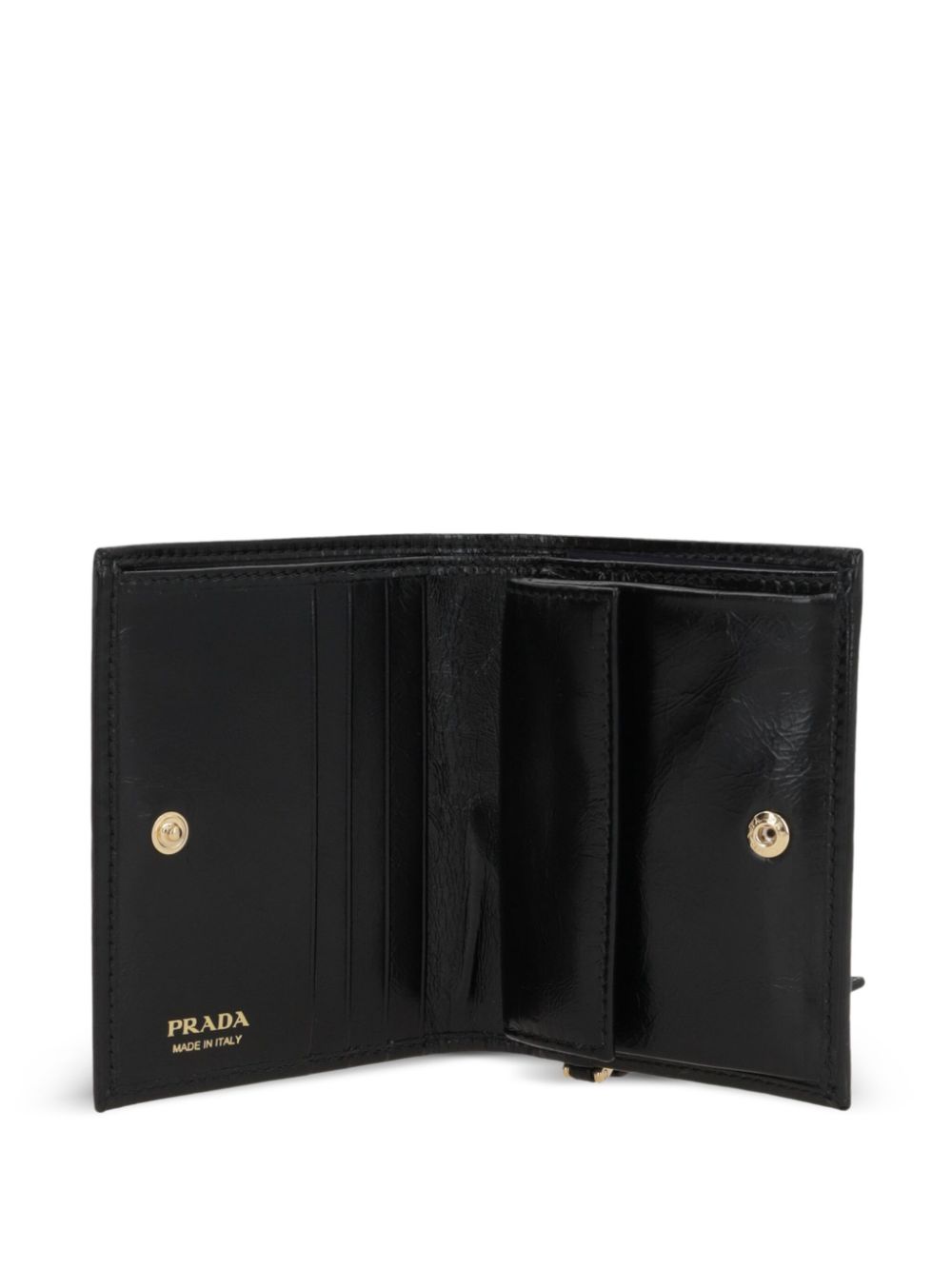 Prada small leather wallet Zwart