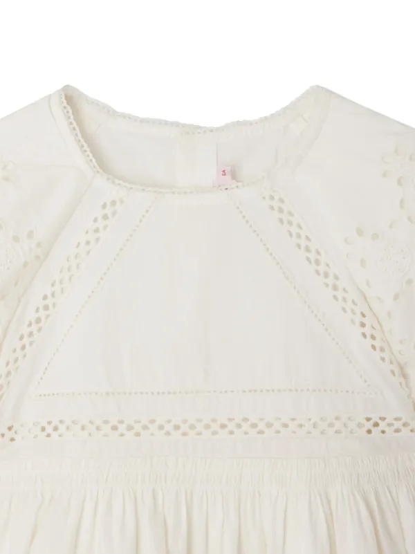 S05【Bonpoint】Elyne イングリッシュ刺繍ドレス4~8A (#002) Bonpoint Elyne Dress | White | FARFETCH