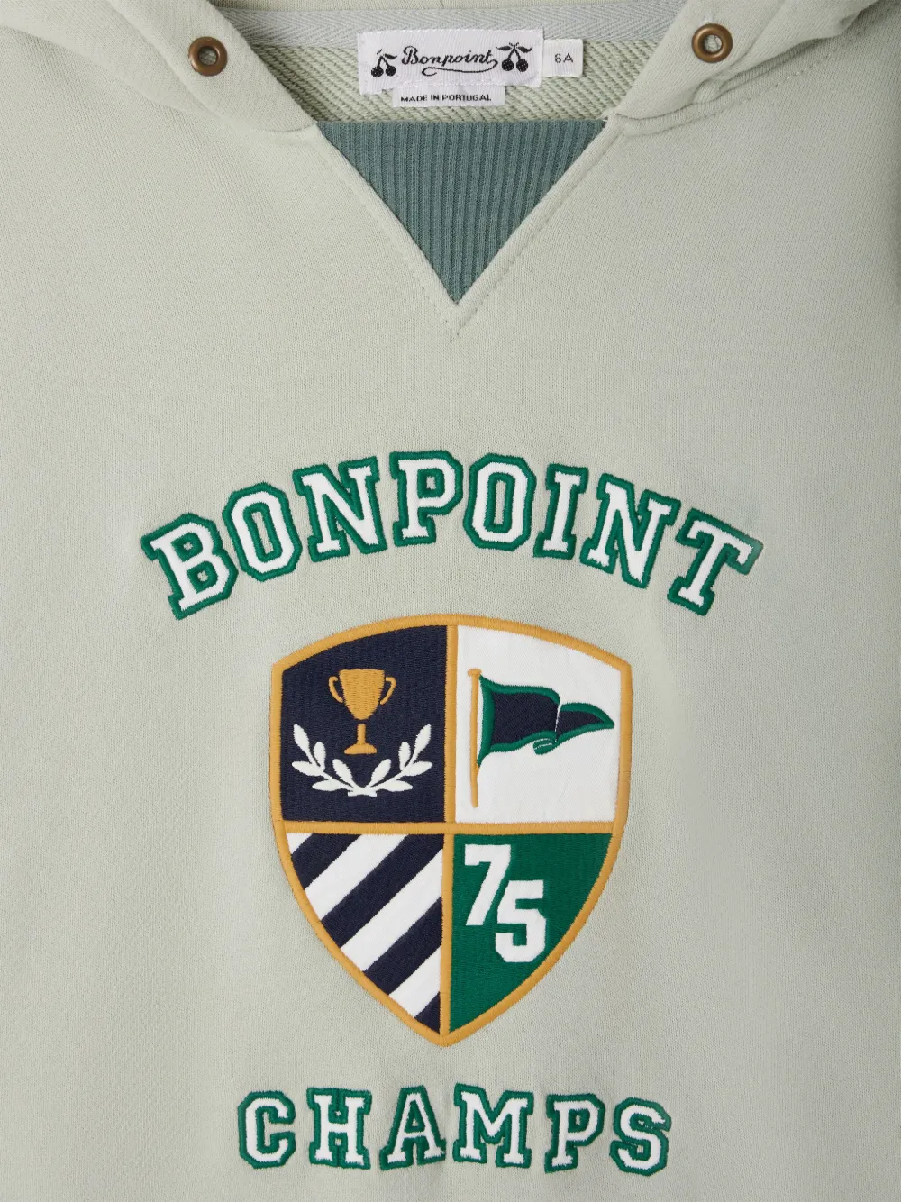 Bonpoint Hoodie met geborduurd logo Groen