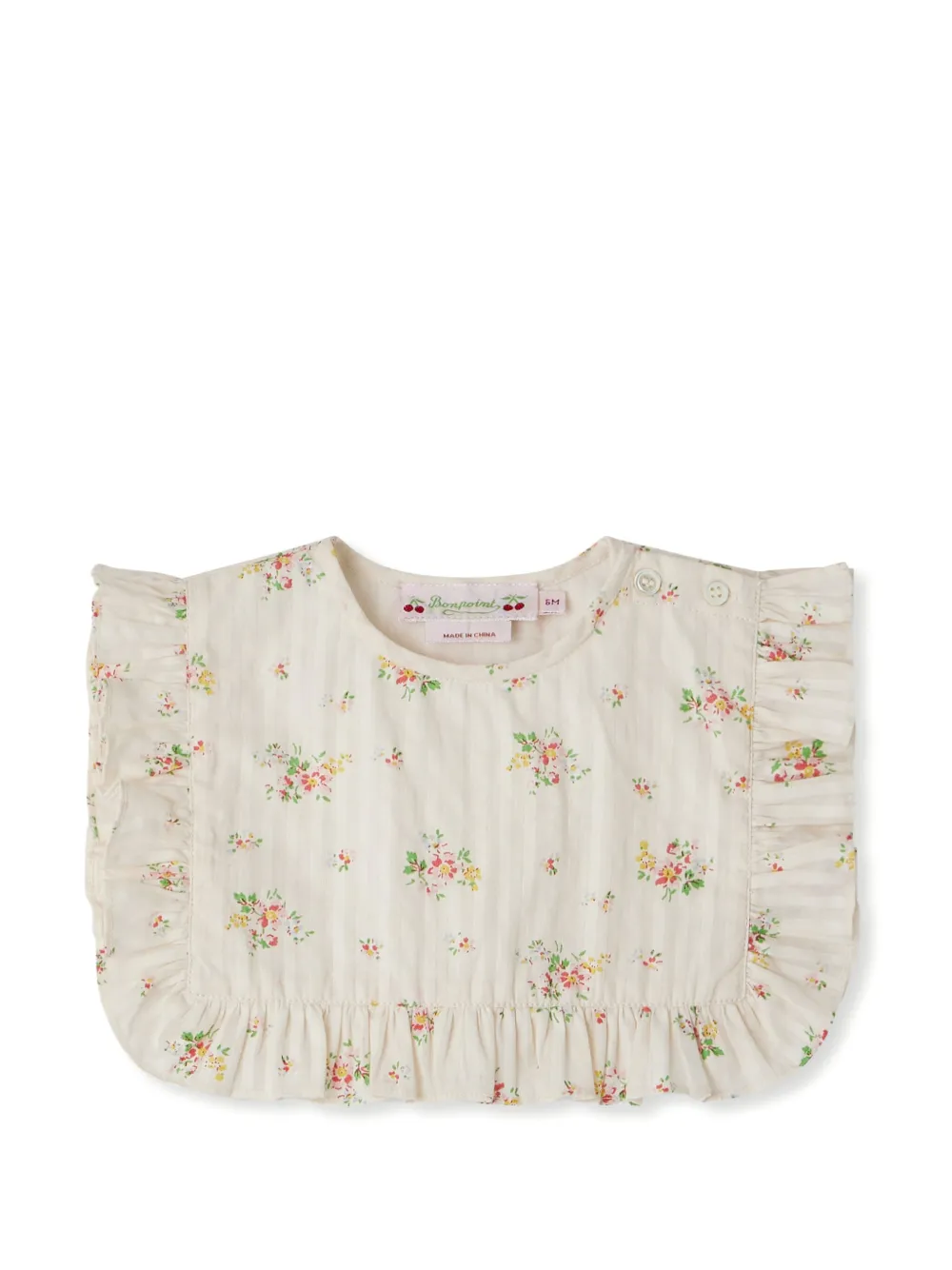 Bonpoint Plastron met bloe print Wit