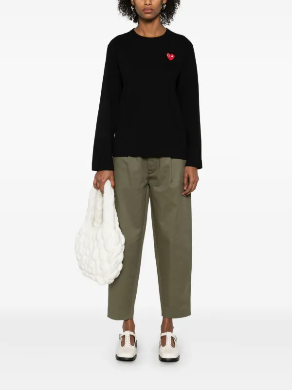 Comme Des Garçons Play ハートパッチ Tシャツ | ブラック | FARFETCH JP