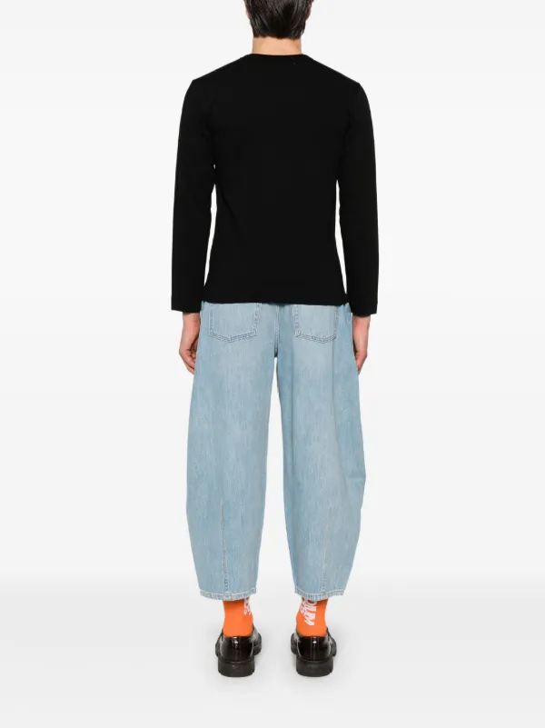 Comme Des Garçons Play heart-patch long-sleeve T-shirt | Black