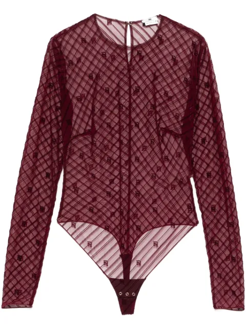 Elisabetta Franchi body de tul afelpado