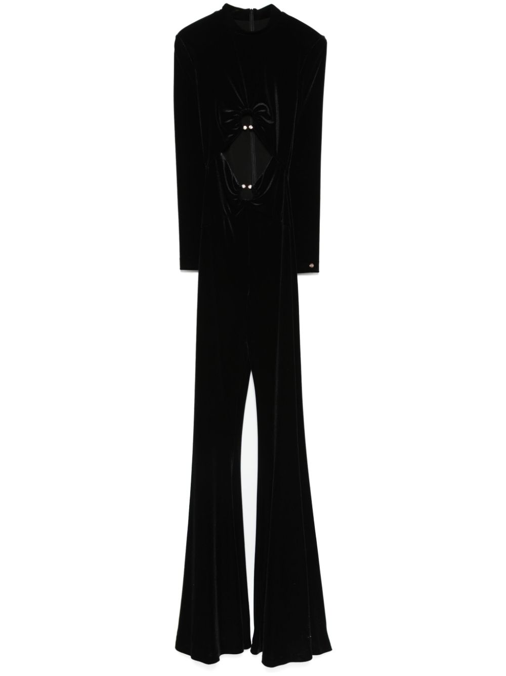 cut-out velvet jumpsuit