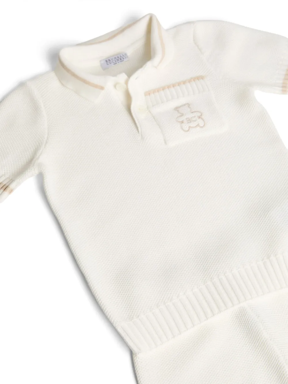 Brunello Cucinelli Kids Baby Bernie gebreide set Wit