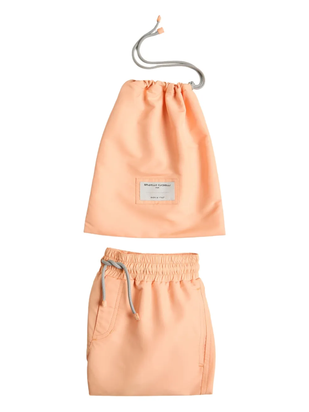 Brunello Cucinelli Kids Zwembroek met trekkoord Oranje
