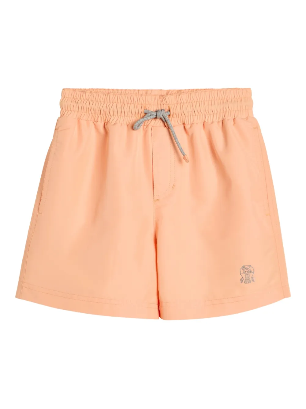 Brunello Cucinelli Kids ドローストリング トランクス水着 - オレンジ Brunello Cucinelli Kids ドローストリング トランクス水着 - オレンジ