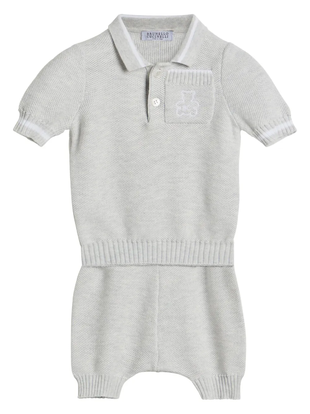 Brunello Cucinelli Kids Baby Bernie tweedelige set Grijs