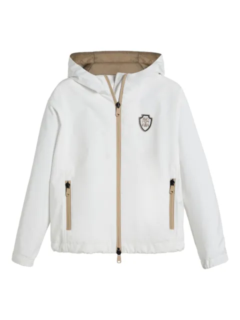 Brunello Cucinelli Kids chamarra con logo bordado