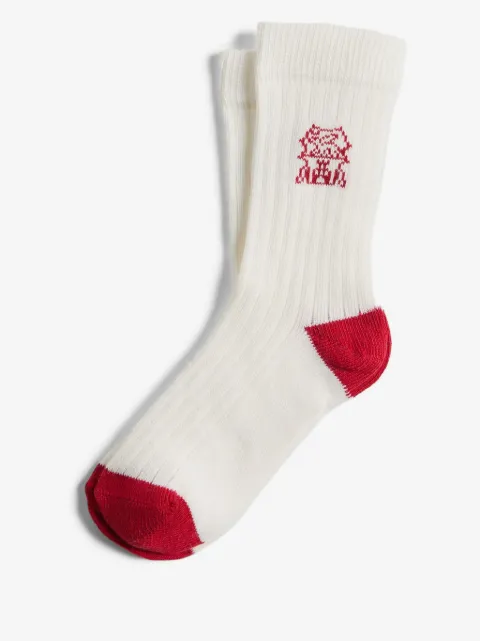 Brunello Cucinelli Kids calcetines con logo bordado