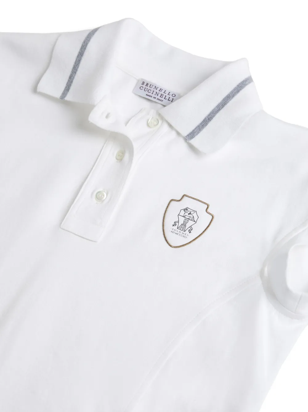 Brunello Cucinelli Kids Poloshirt met logoprint Wit