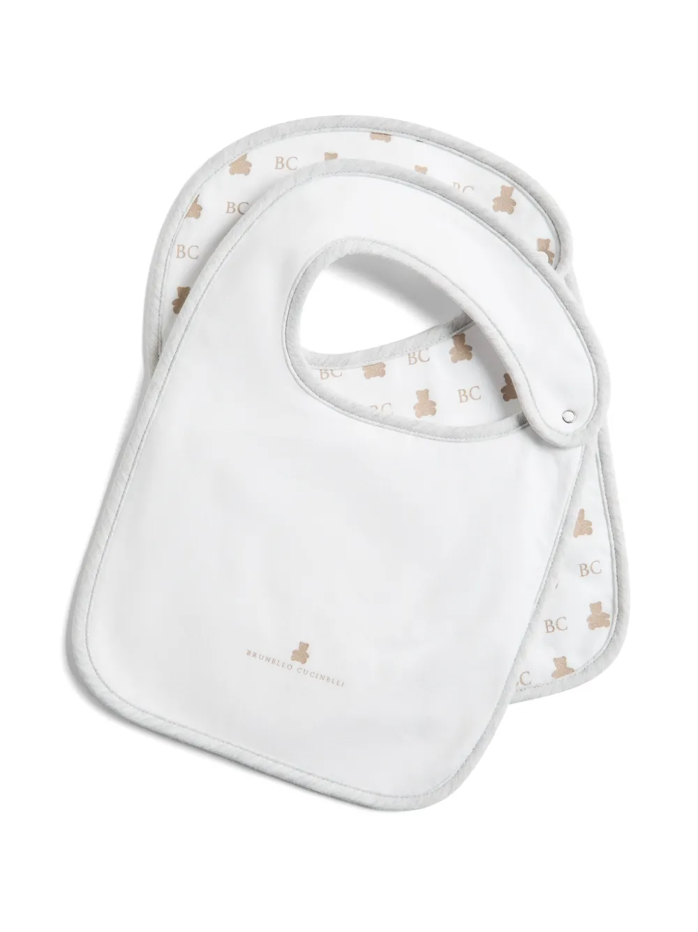 Brunello Cucinelli Kids Baby Bernie 2 Lätzchen (2er-Set) | Weiß | Image 1