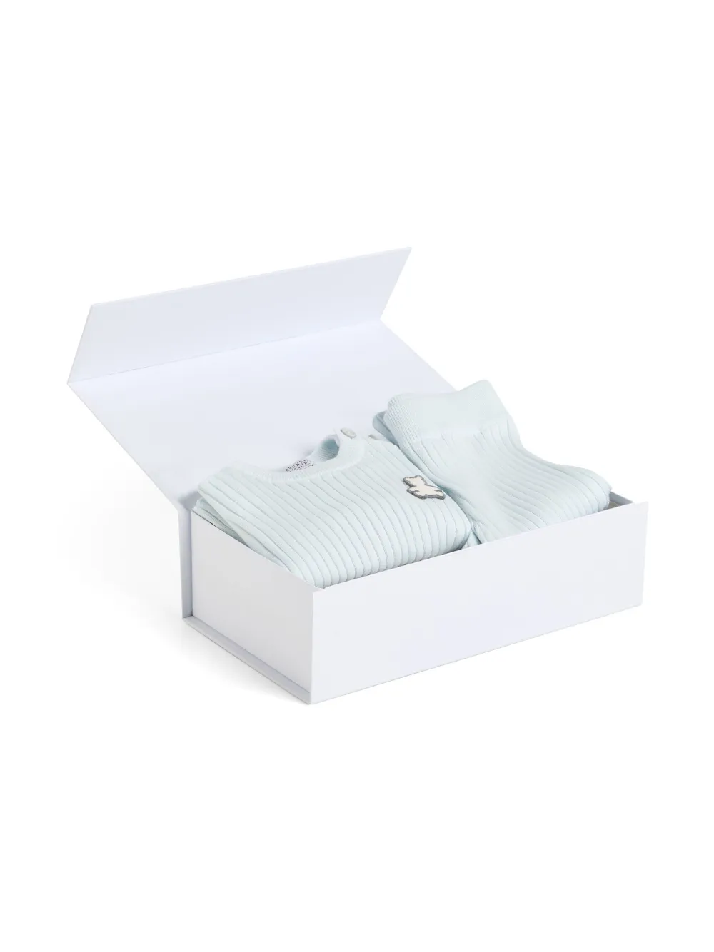 Brunello Cucinelli Kids Baby Bernie gebreide set Blauw