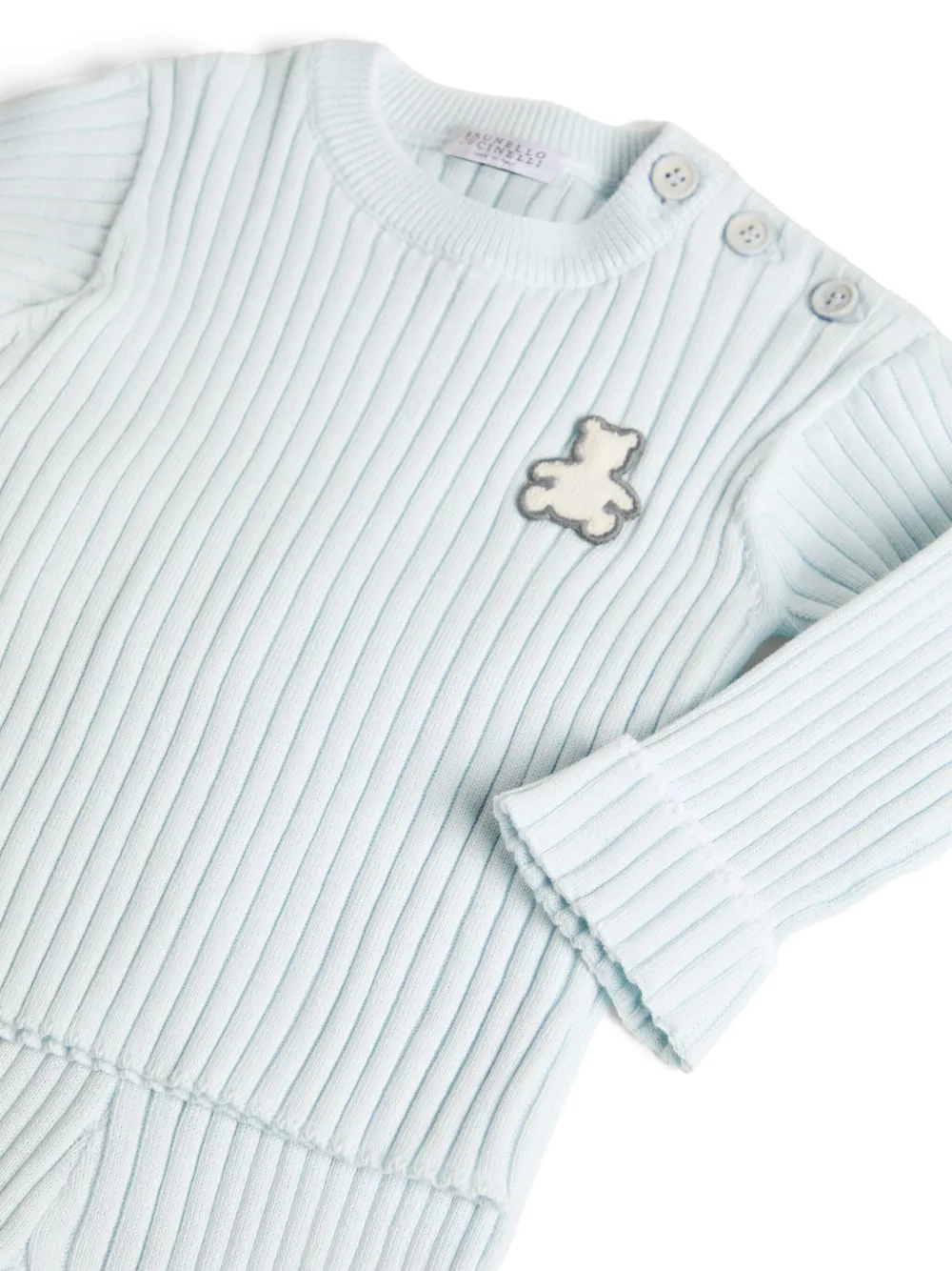Brunello Cucinelli Kids Baby Bernie gebreide set Blauw