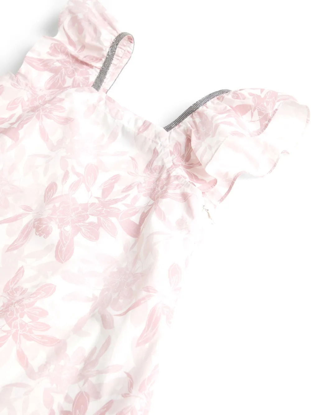 Brunello Cucinelli Kids Popeline top met bloemenprint Roze
