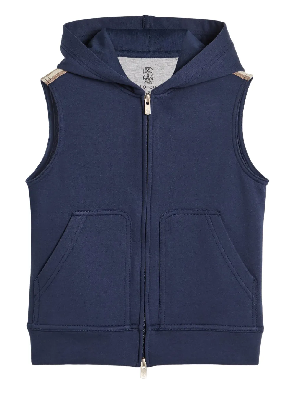 Brunello Cucinelli Kids Vest met capuchon en rits Blauw