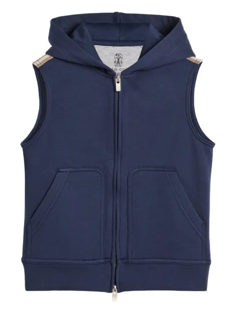 Brunello Cucinelli Kids zip-front hooded vest