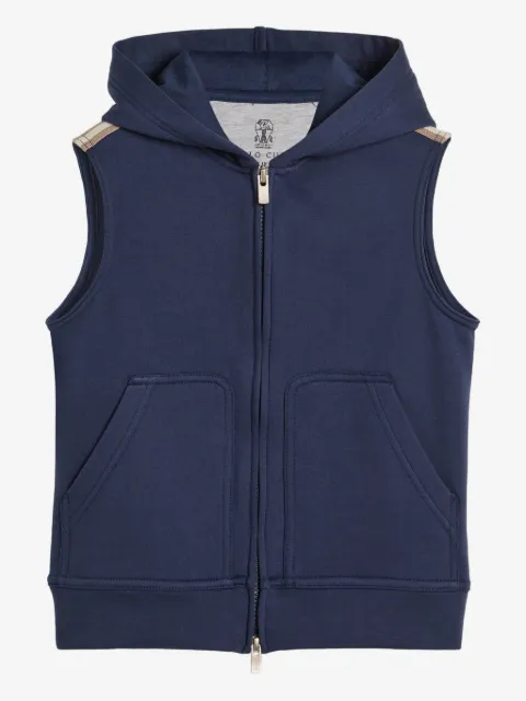 Brunello Cucinelli Kids zip-front hooded vest