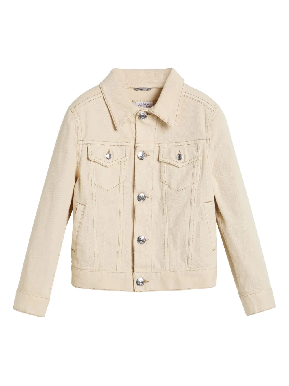 Brunello Cucinelli Kids chamarra de mezclilla con bolsillo | neutro | Image 1
