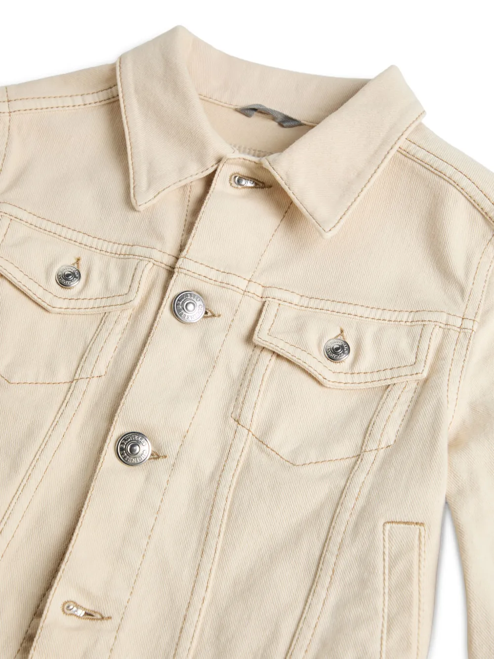 Brunello Cucinelli Kids Spijkerjack met zakken Beige