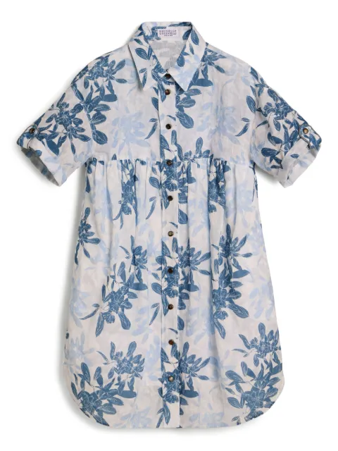 Brunello Cucinelli Kids floral-print shirt dress