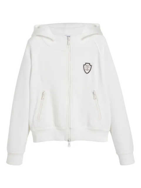 Brunello Cucinelli Kids logo-patch zipped hoodie