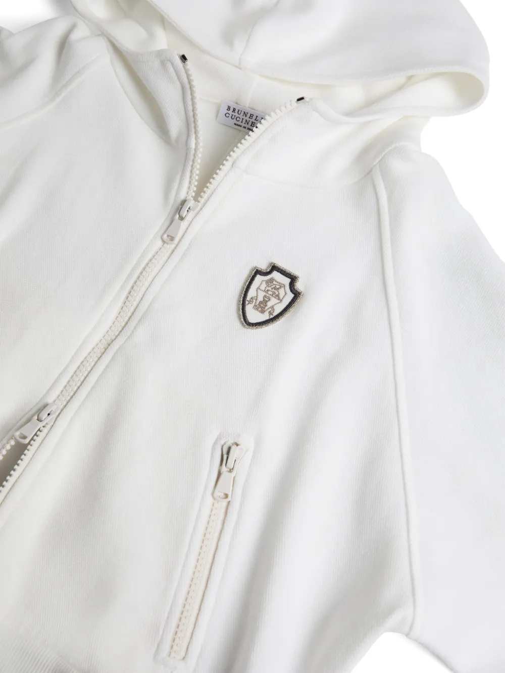Brunello Cucinelli Kids Hoodie met logopatch Wit