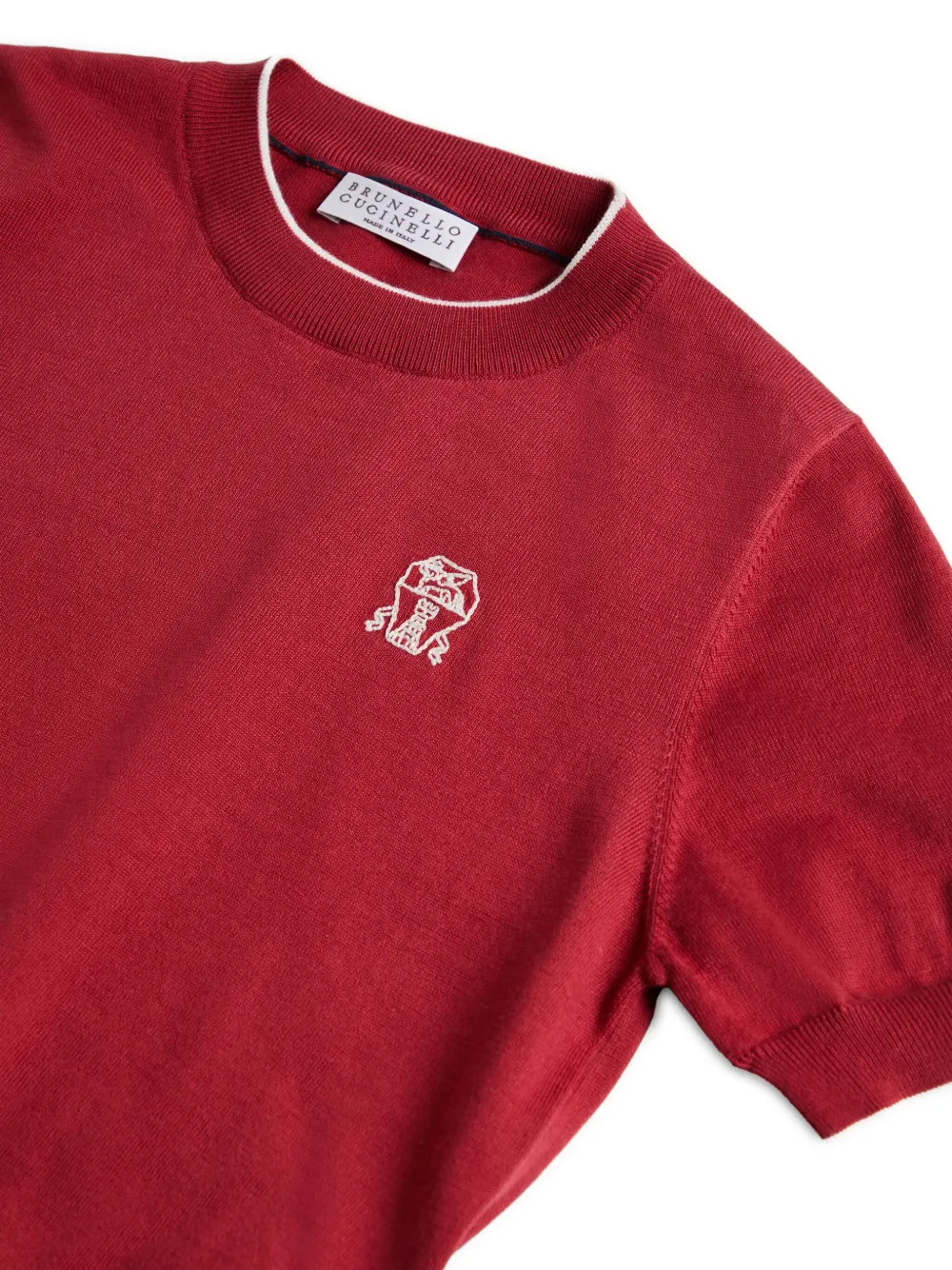 Brunello Cucinelli Kids Gebreid T-shirt Rood