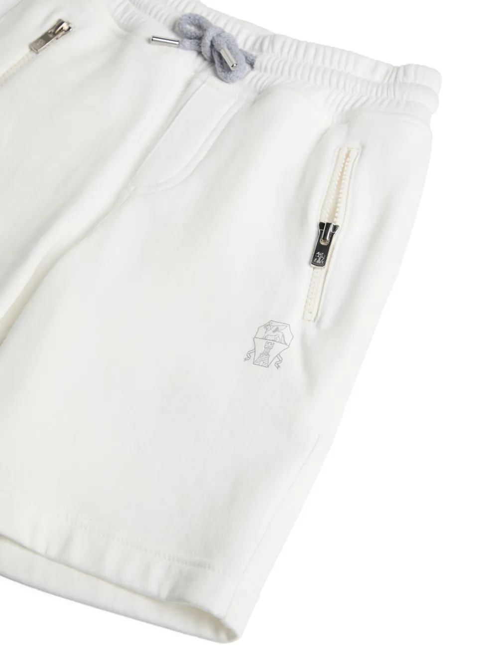 Brunello Cucinelli Kids Bermuda shorts met logoprint Wit